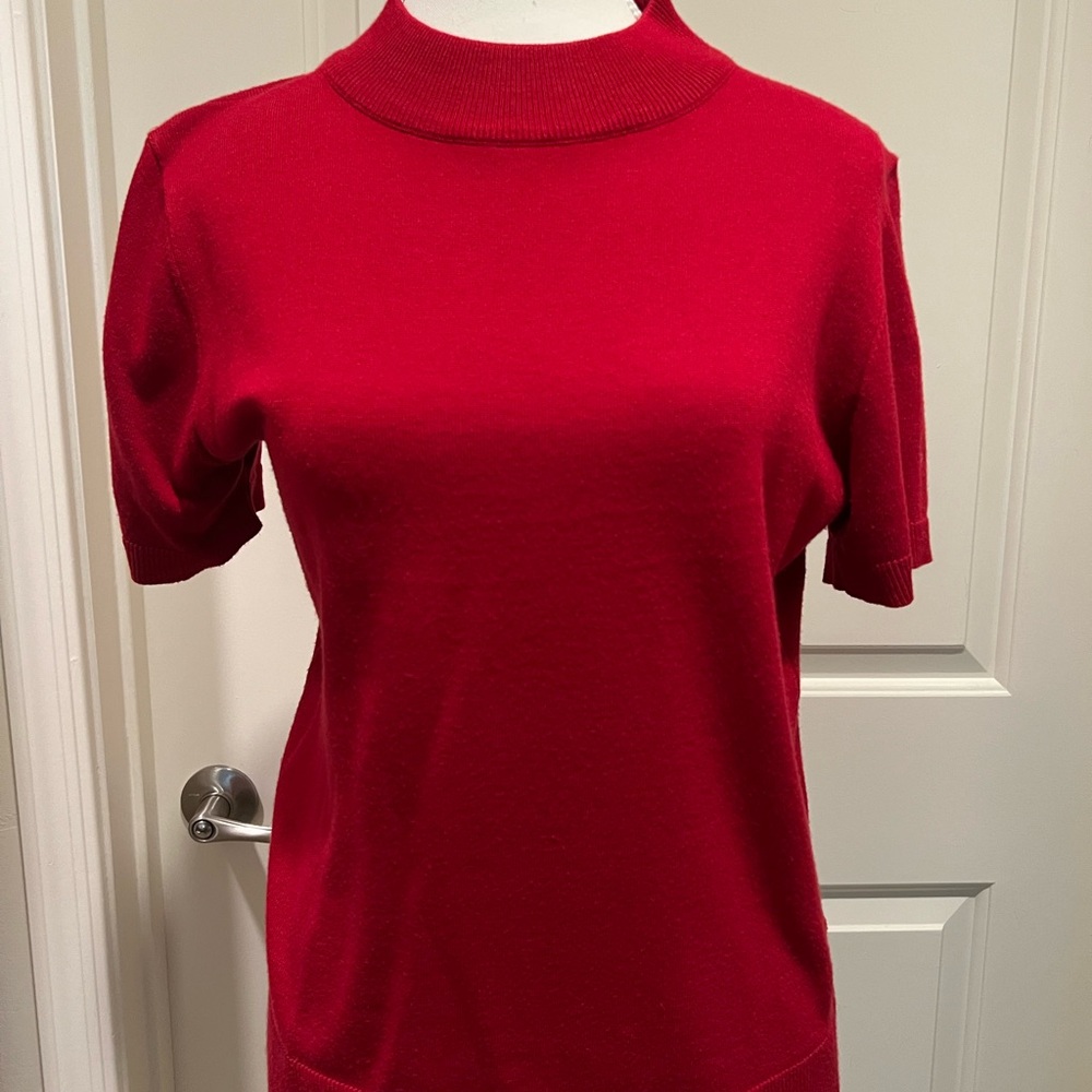 Allison Daley Rich Red Short Sleeve Top
